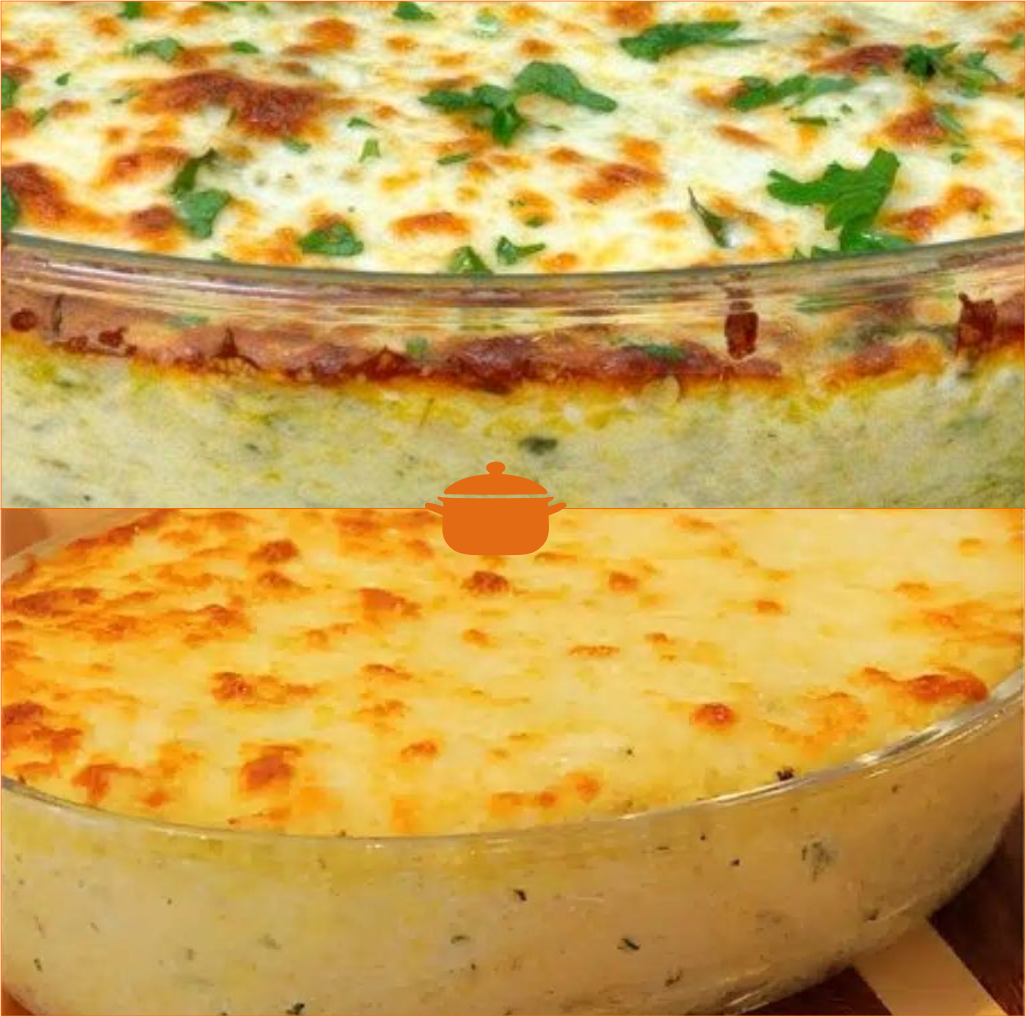 frango desfiado com creme de milho e queijo gratinado, servido em refratário