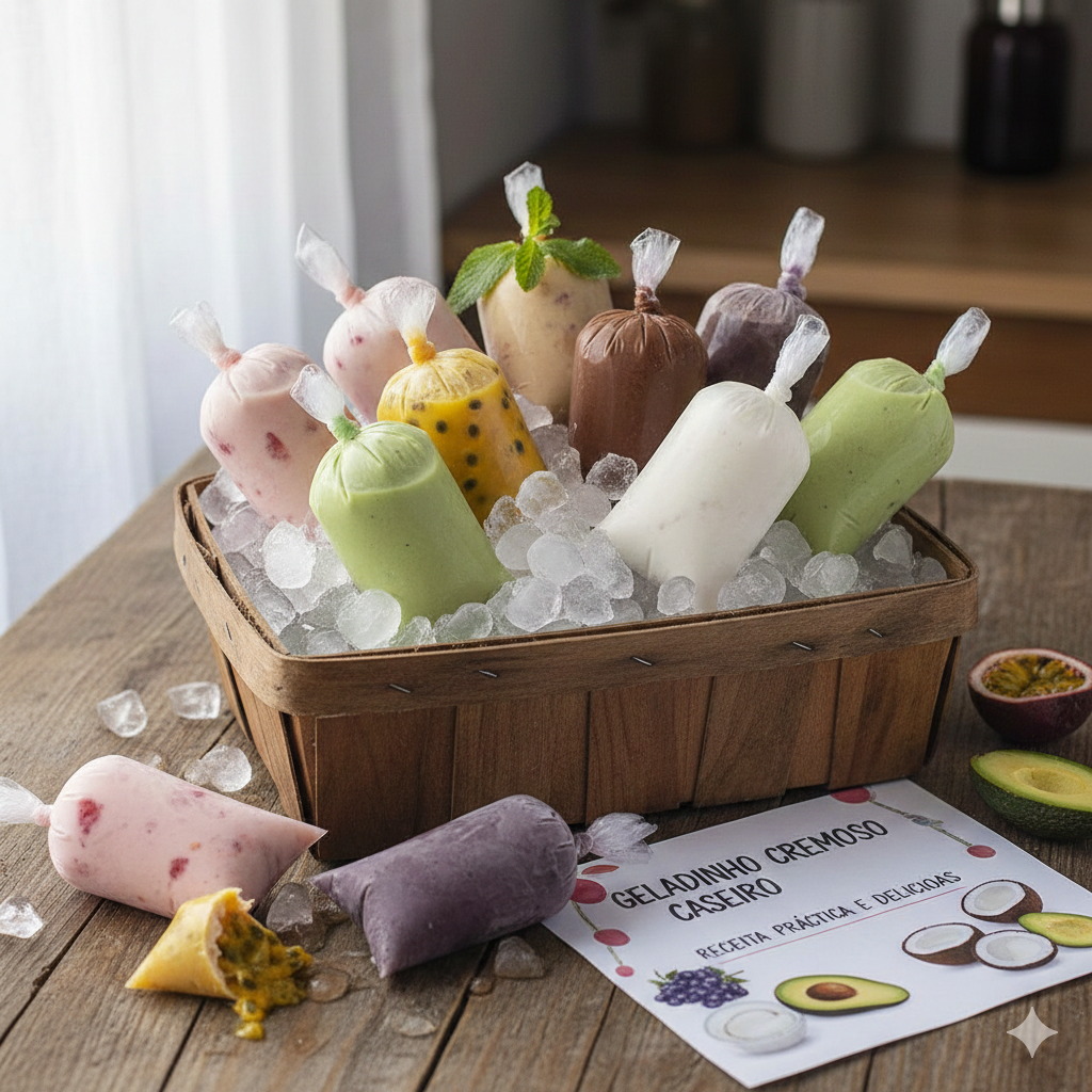 Descubra como fazer um geladinho cremoso caseiro delicioso e prático, perfeito para refrescar seus dias quentes!
