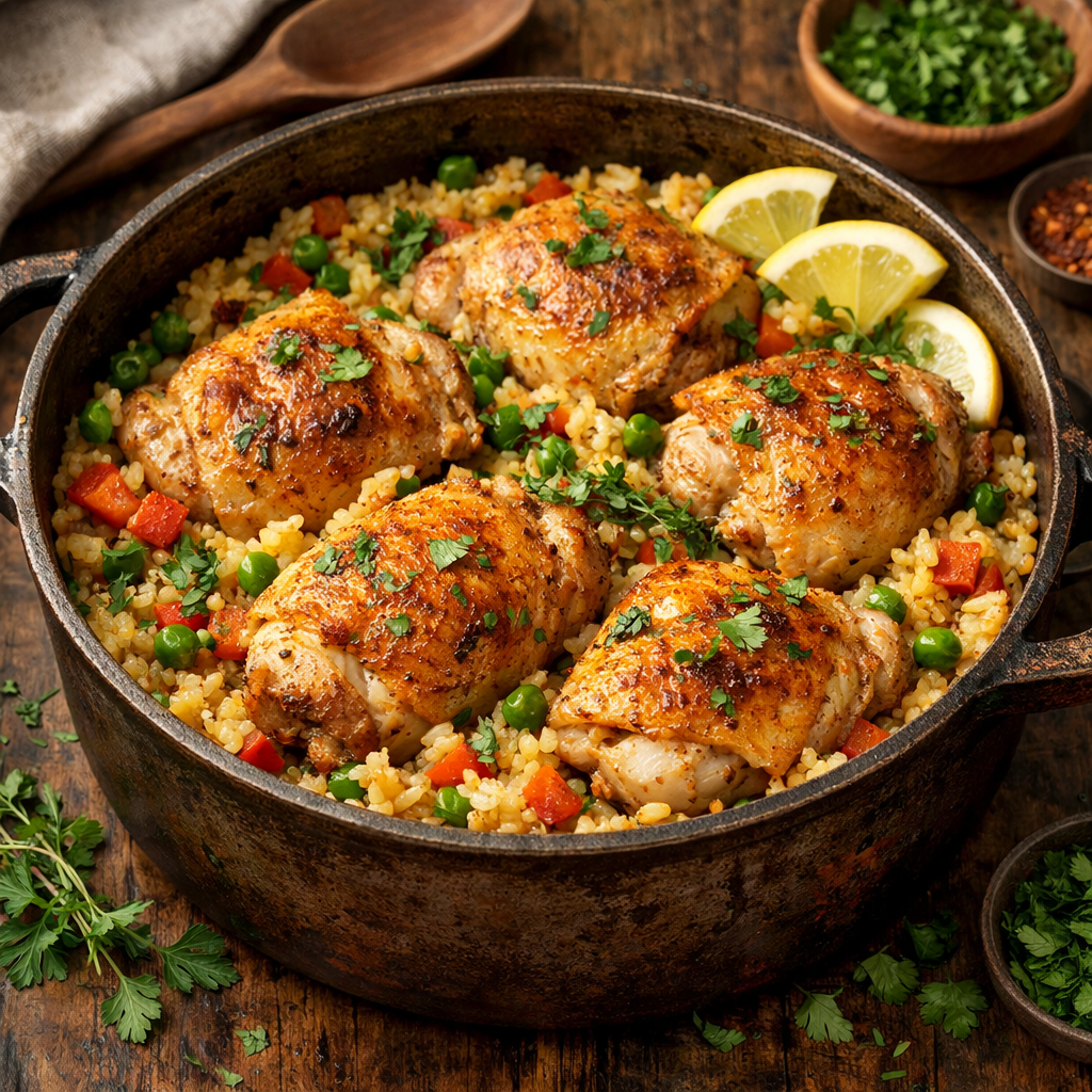 Savor the ease and flavor of our One-Pot Chicken and Rice, the perfect complete dinner solution for busy nights!