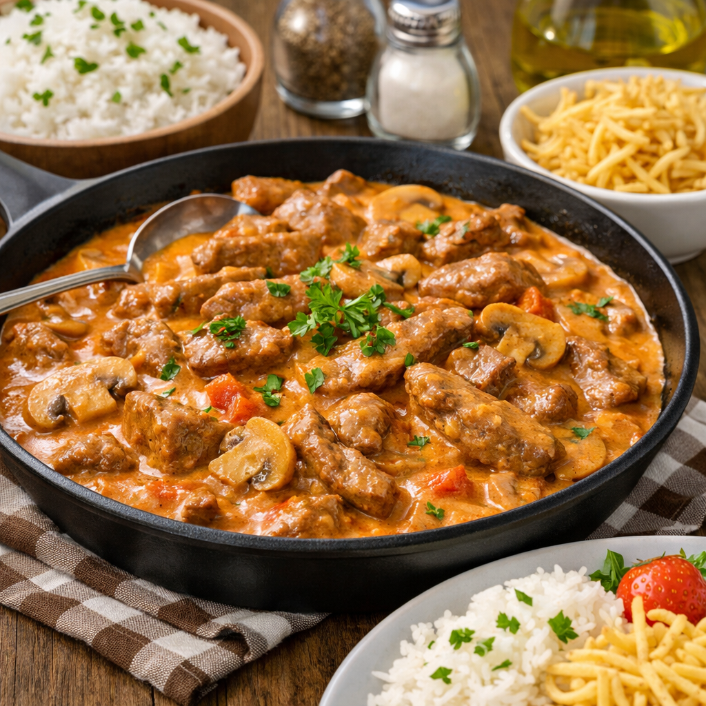 Prepare a delicious Estrogonofe de Carne Rápido in just 30 minutes, perfect for busy weeknights!