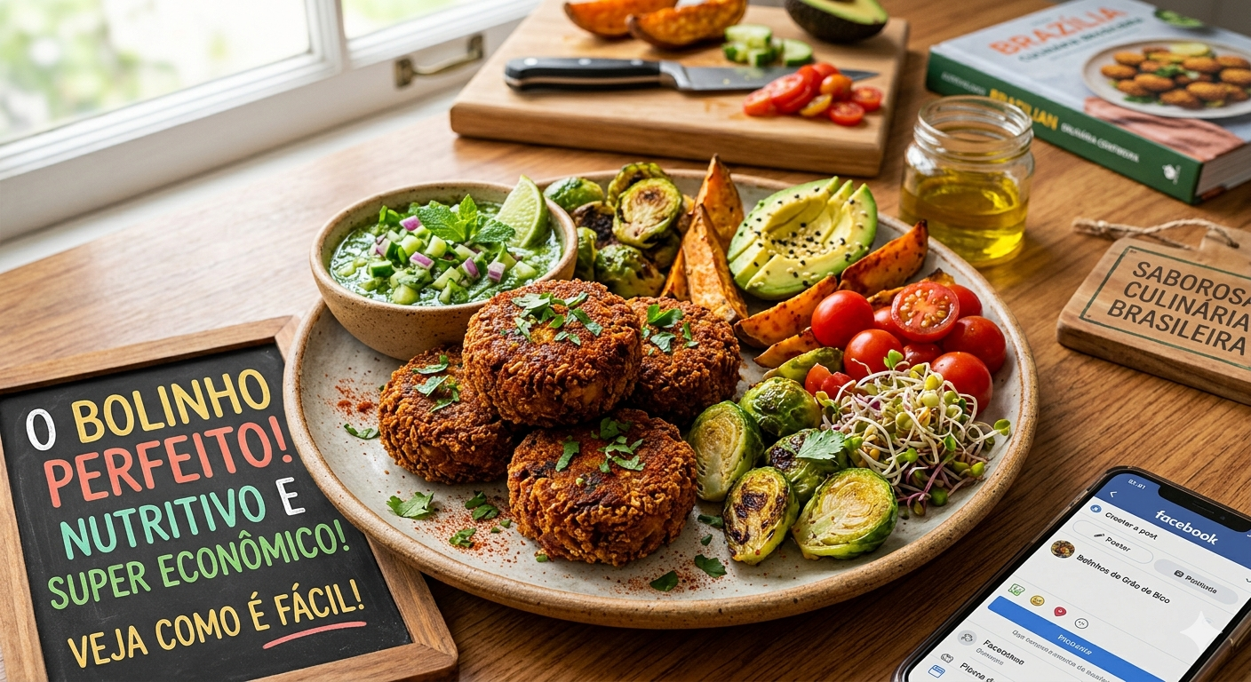 Experimente o delicioso Bolinho de Grão de Bico, uma iguaria que une sabor, saúde e economia para transformar sua mesa brasileira em uma celebração de bem-estar e prazer culinário.