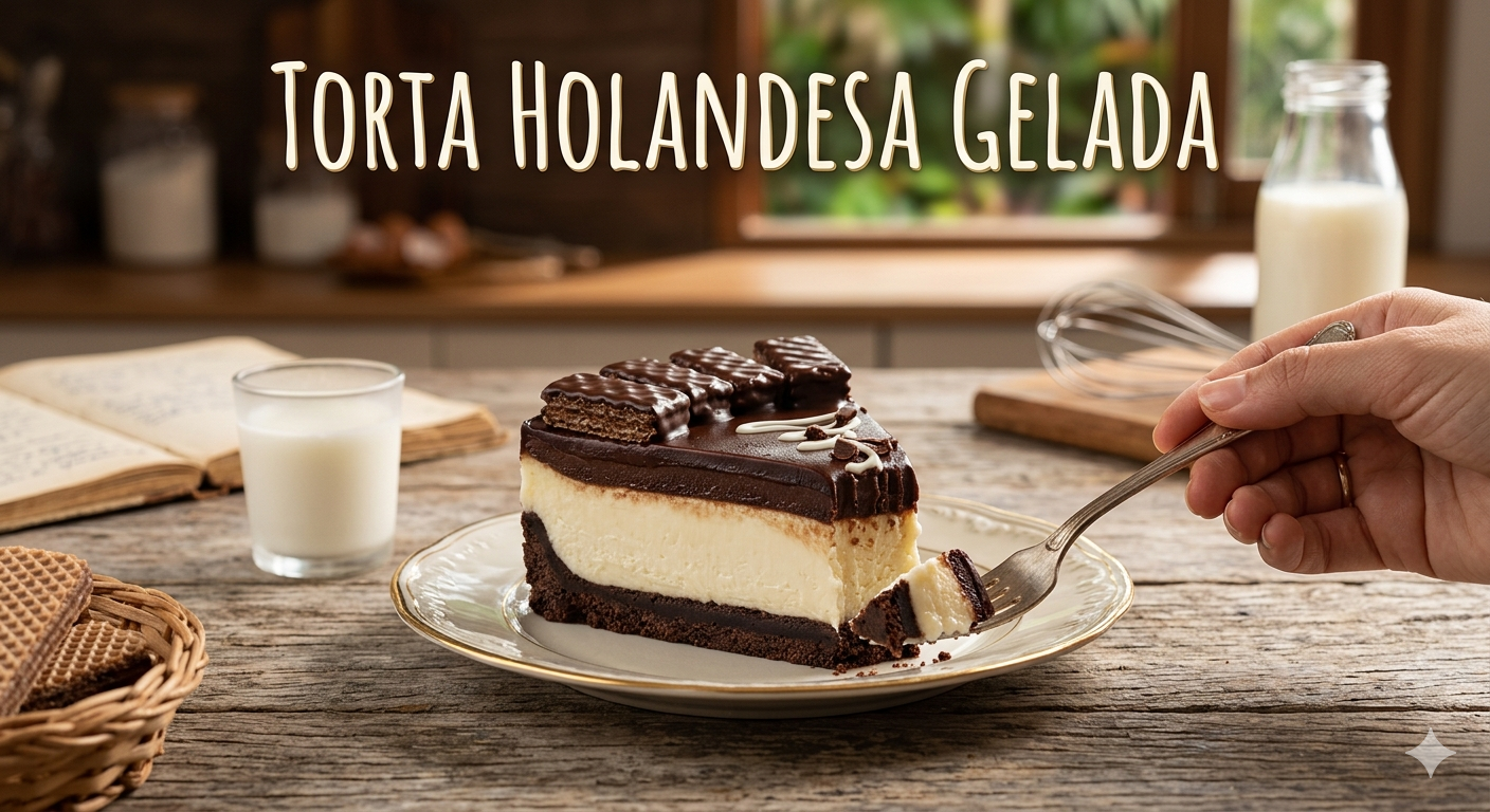 Delicie-se com a Torta Holandesa Gelada: a receita perfeita para refrescar seu dia com muita praticidade e sabor inesquecível!