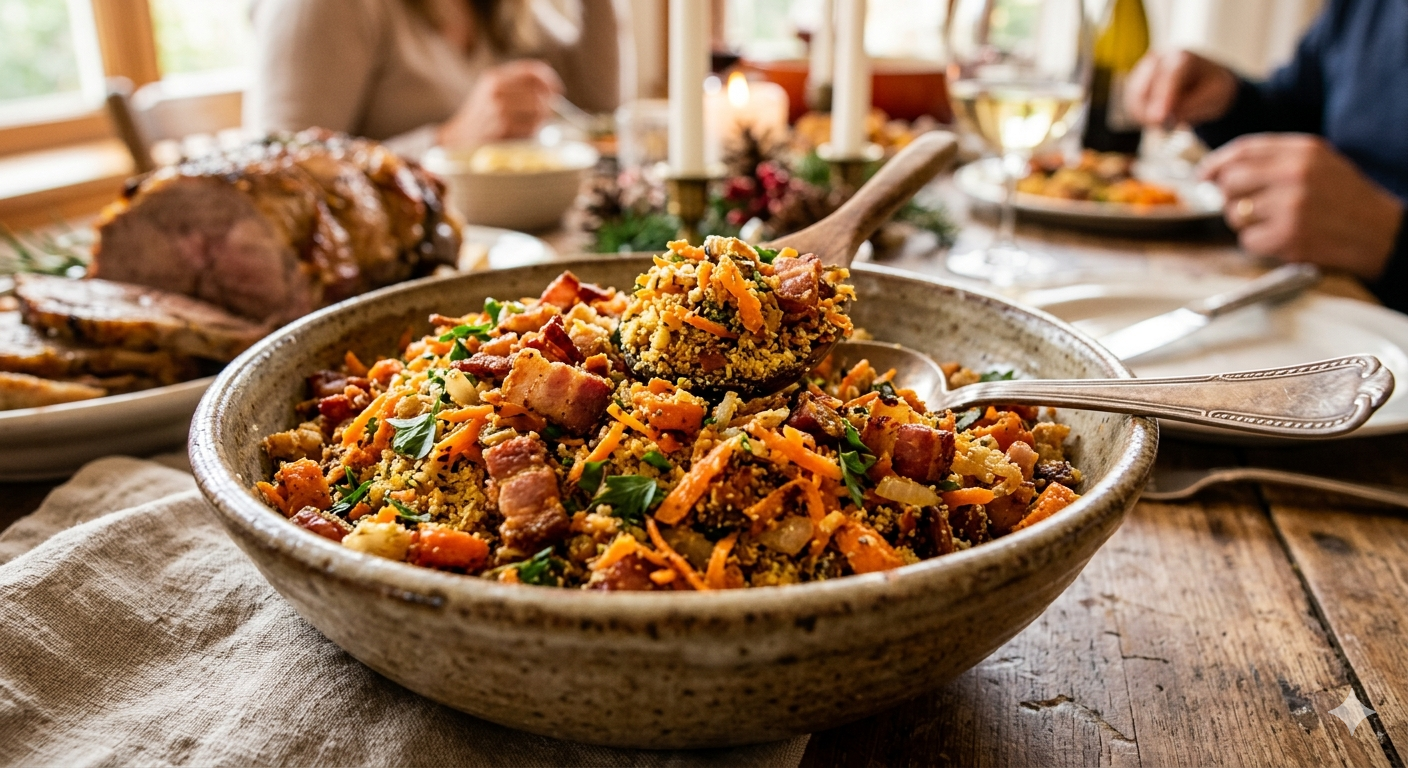 Descubra a farofa crocante e saborosa com bacon e cenoura que vai transformar suas refeições em um verdadeiro banquete!