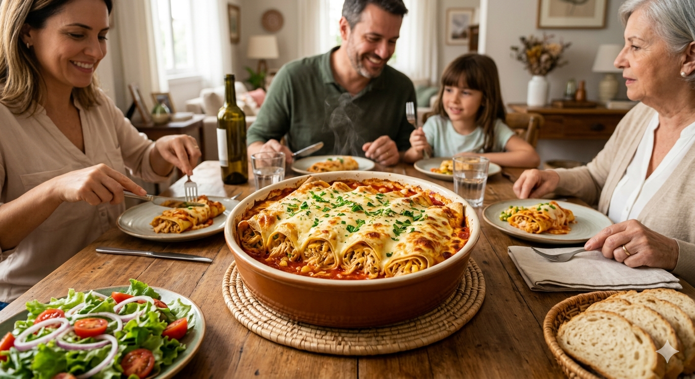 Image for Panqueca de Forno Recheada com Frango: A Receita Perfeita para um Almoço em Família