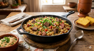 Image for Arroz Carreteiro Simples com Sobras de Carne: Economia, Sabor e Tradição na Sua Mesa