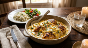 Image for Filé de Frango ao Molho de Requeijão com Milho: A Receita Perfeita para um Jantar Rápido e Saboroso