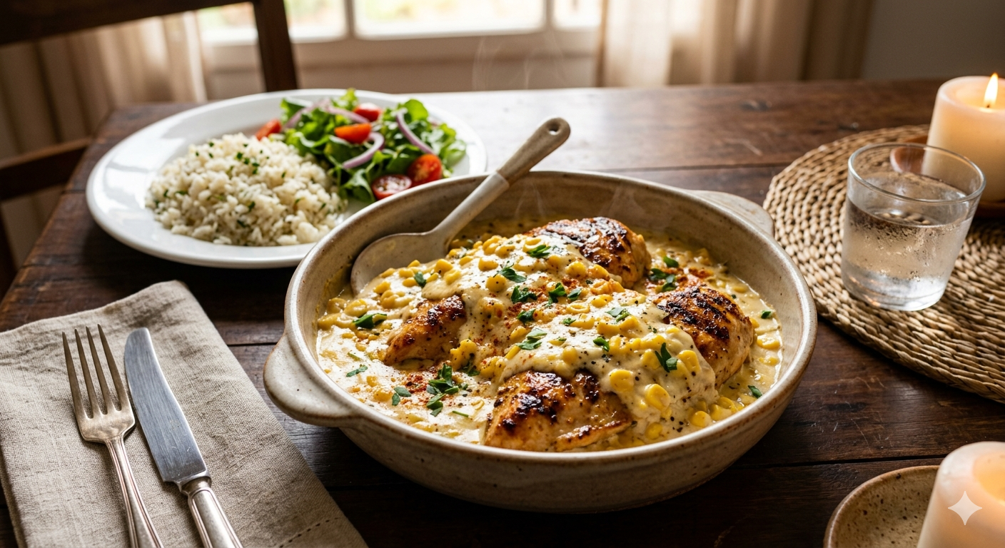 Image for Filé de Frango ao Molho de Requeijão com Milho: A Receita Perfeita para um Jantar Rápido e Saboroso