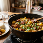 Image for Linguiça Acebolada com Batata na Panela: Almoço Rápido, Barato e Delicioso para o Dia a Dia