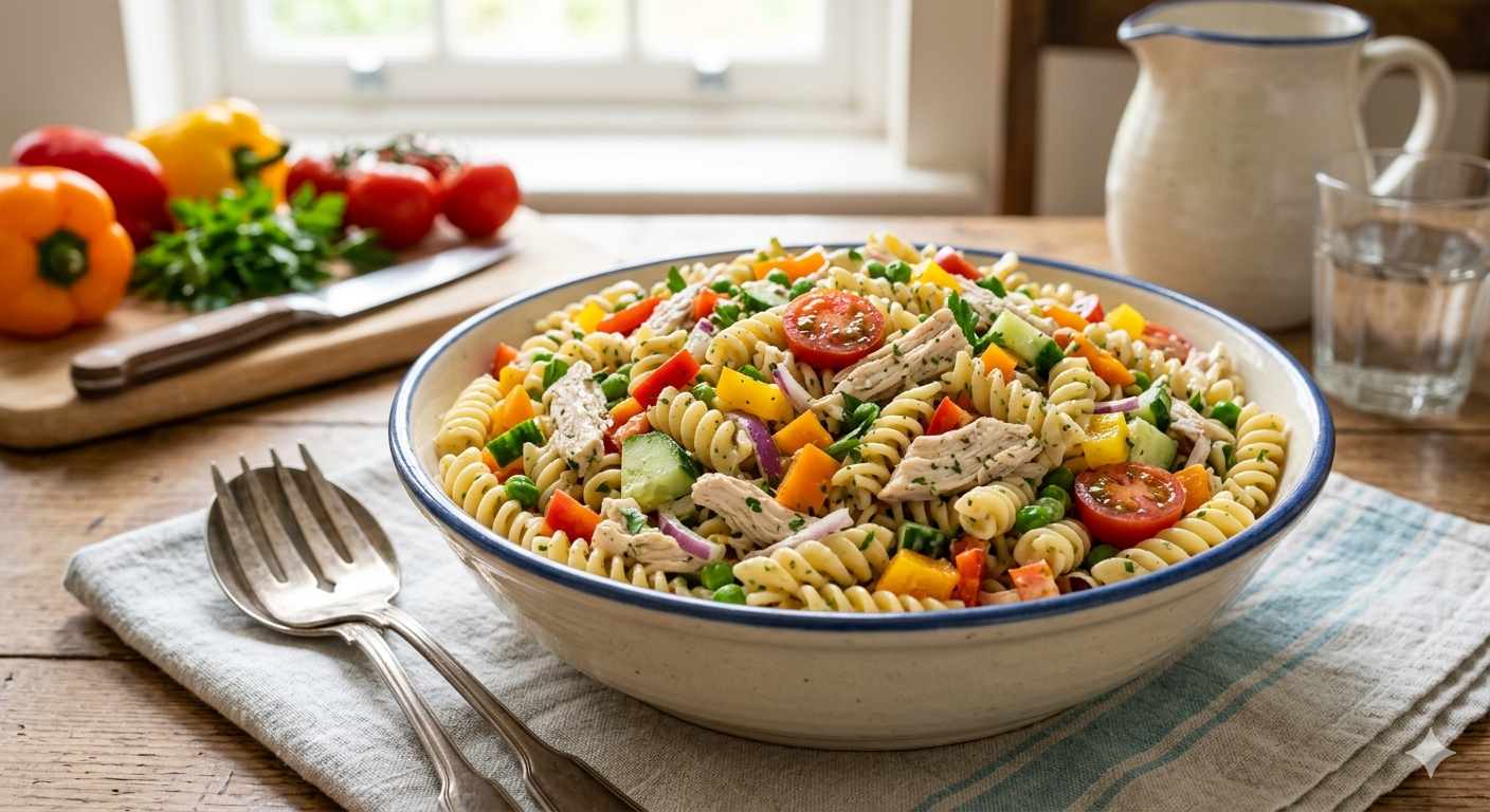 Image for Salada de Macarrão Fria com Frango e Legumes: A Receita Perfeita para Praticidade e Sabor no Dia a Dia