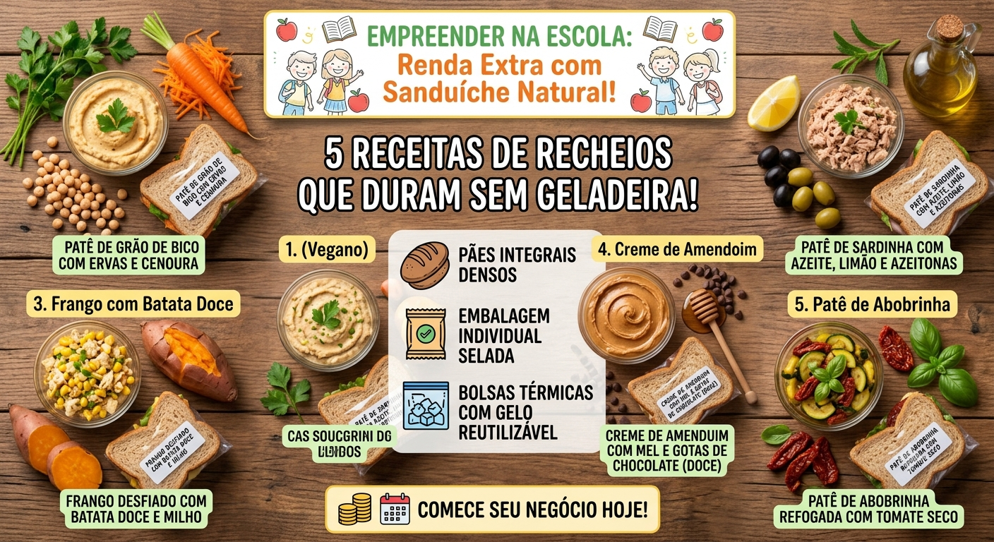 sanduíches com Recheios naturais que duram sem geladeira